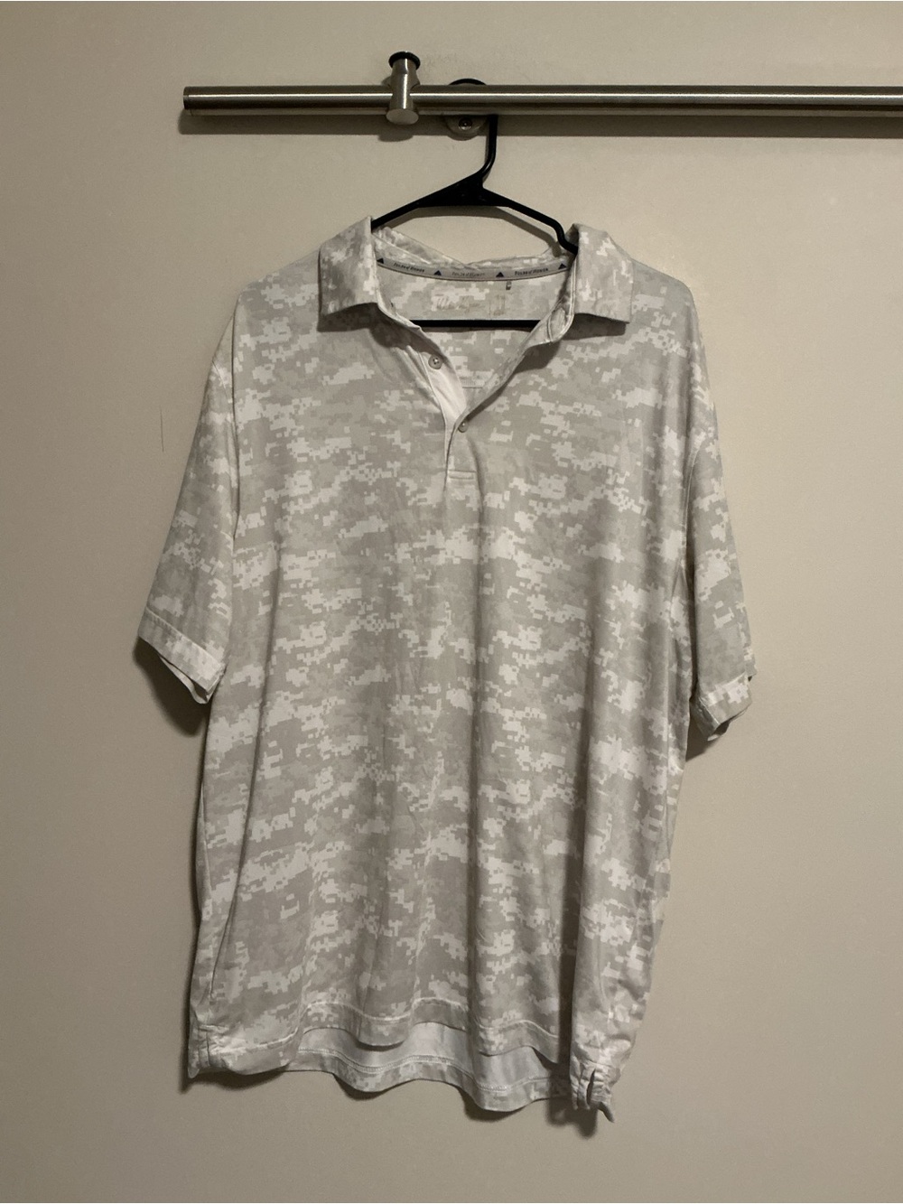Men's White & Light Gray Digital Camo Polo Shirt Folds of Honor Walter Hagen